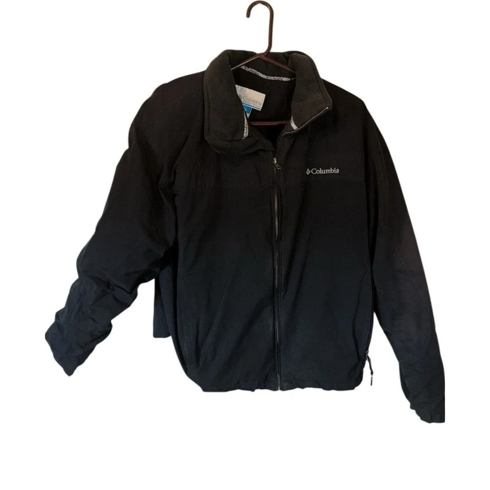 Columbia Mens Black Ascender Water Resistant Softshell Jacket Fleece Lined Sz XL